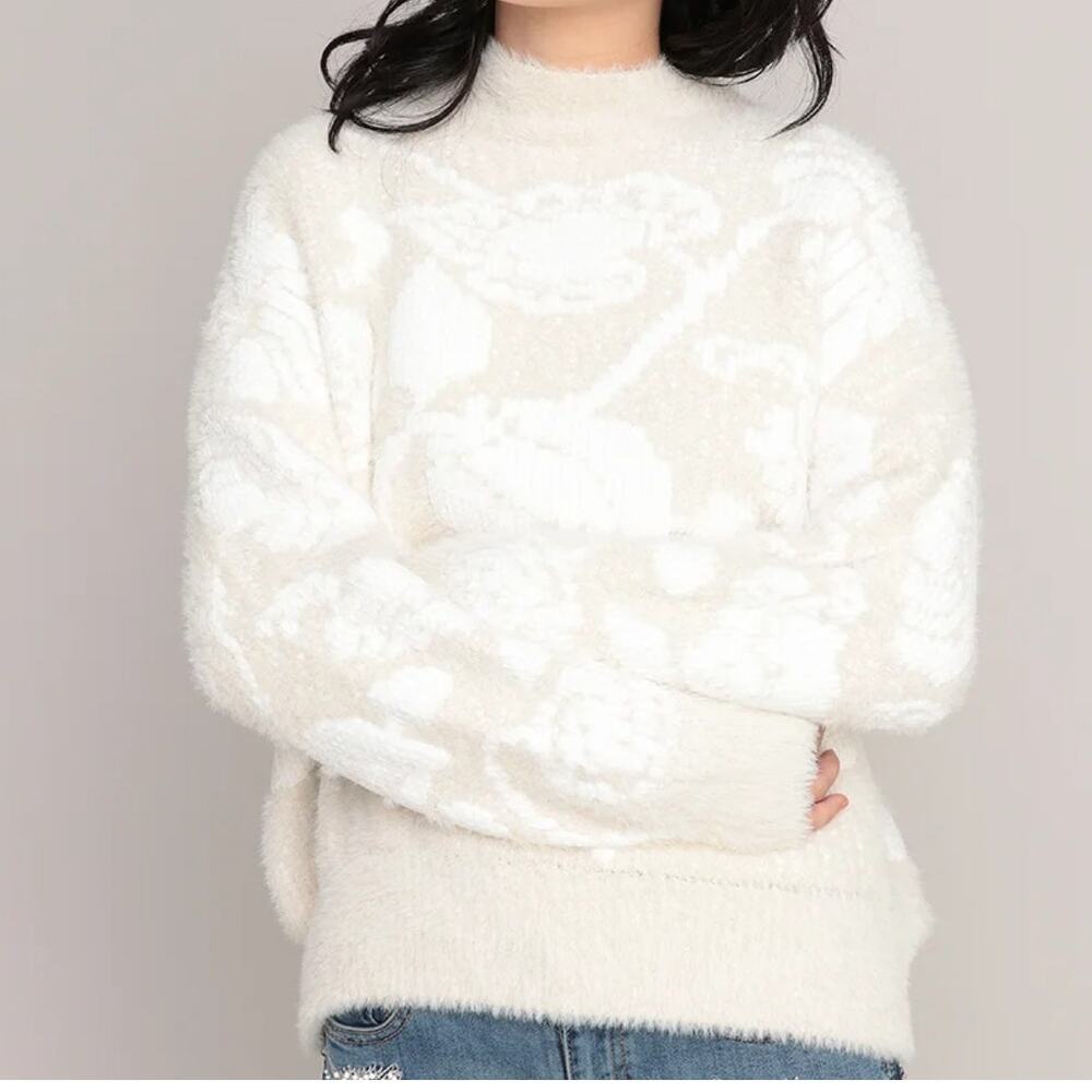 Desigual Womens Cream Floral Zurich Sweater Jumper NEW - US Size L / EU Size XL